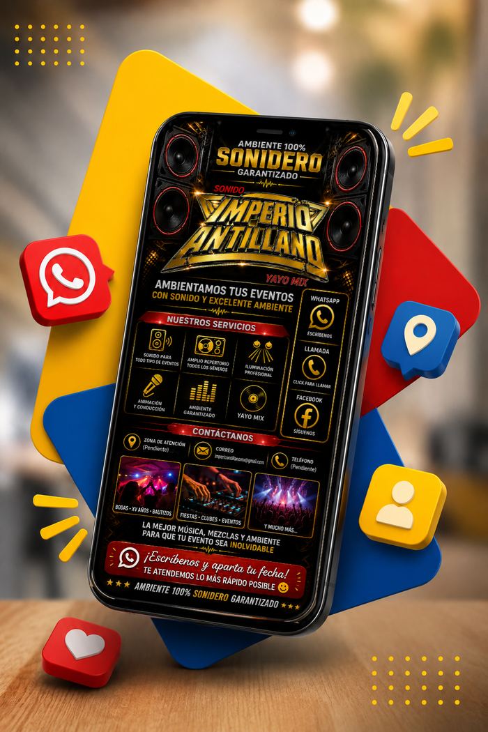 Ejemplo de tarjeta digital: Sonido Imperio Antillano
