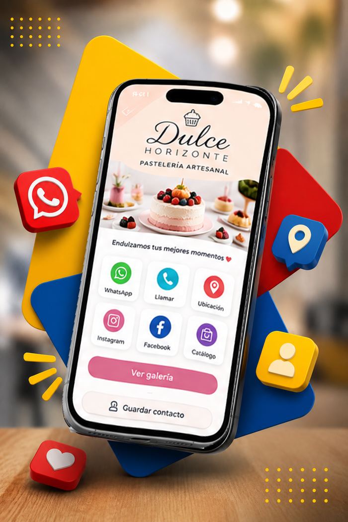 Ejemplo de tarjeta digital: Dulce Horizonte Pastelería